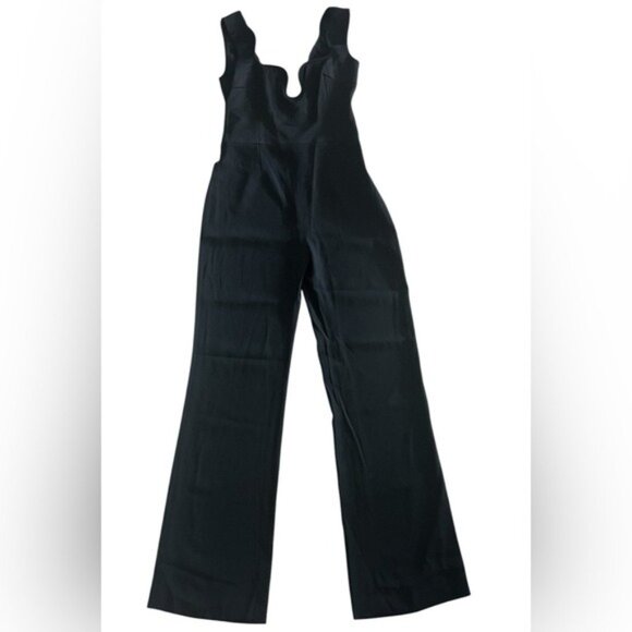 GALVAN Siren Scalloped Straight-Leg Jumpsuit in Black, US 2 NEW w/Tag $1,895 - Picture 6 of 11